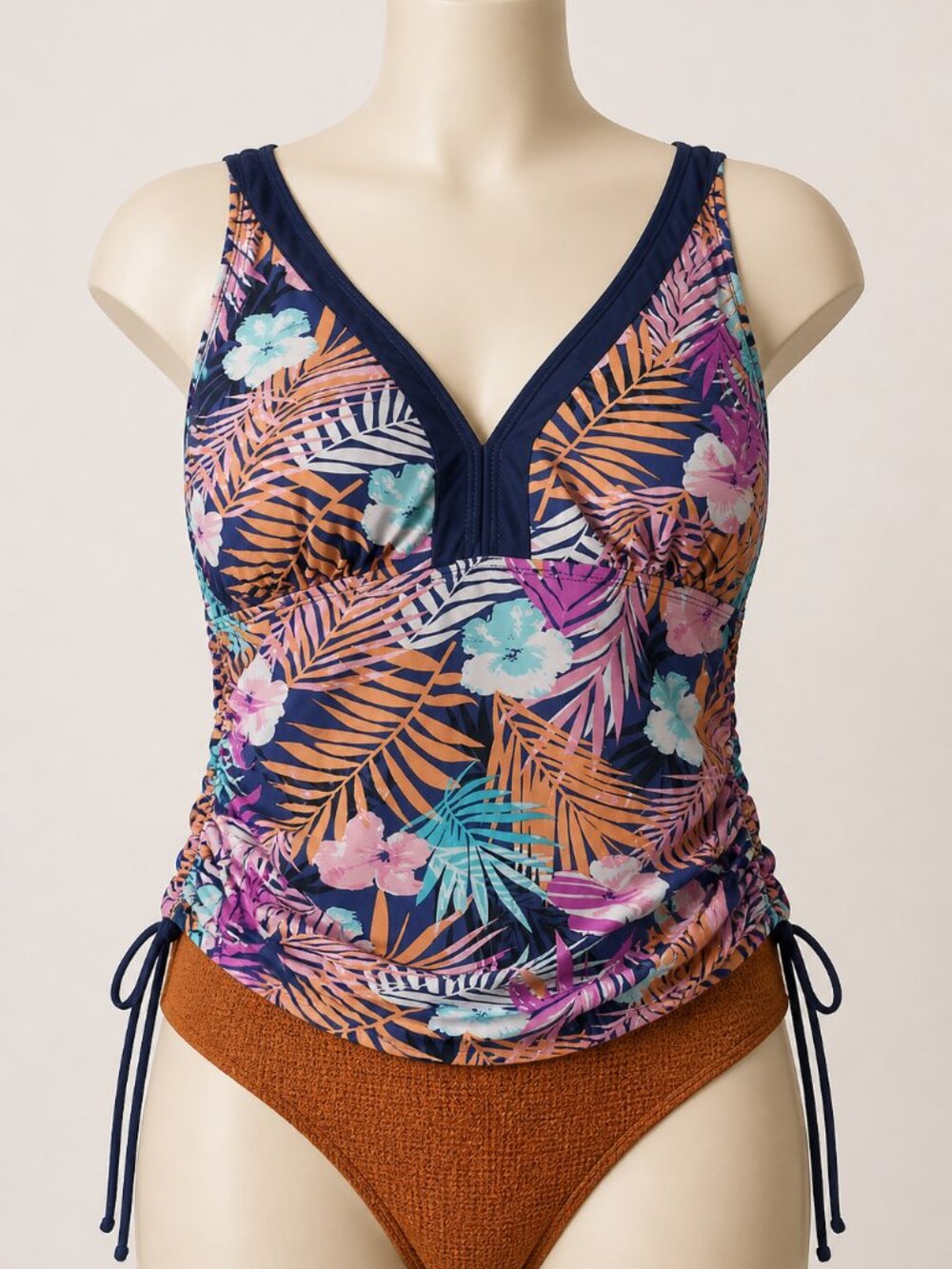3/$20 Bundle 🌈By Your Best Look Tankini Top 24W Floral Ruched Adjustable Sides